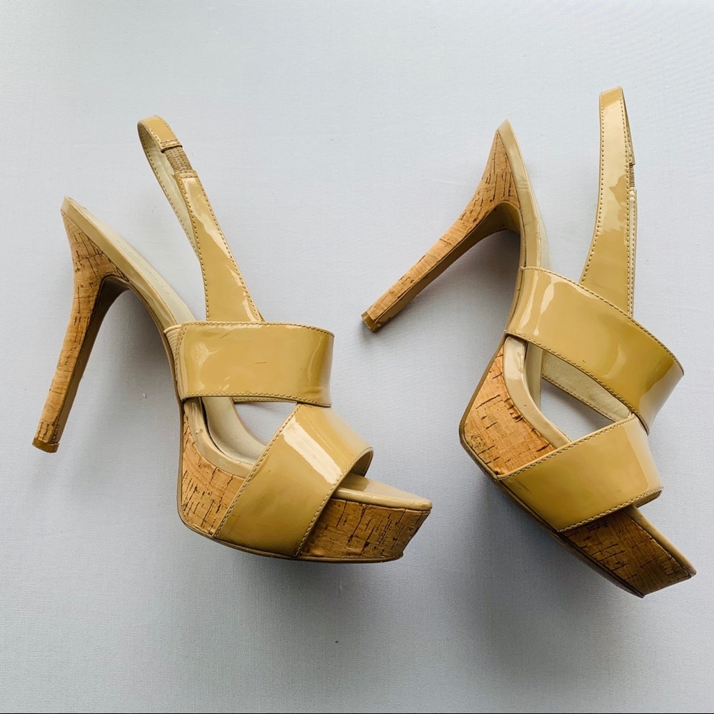 Nine West Nude Patent Sandals